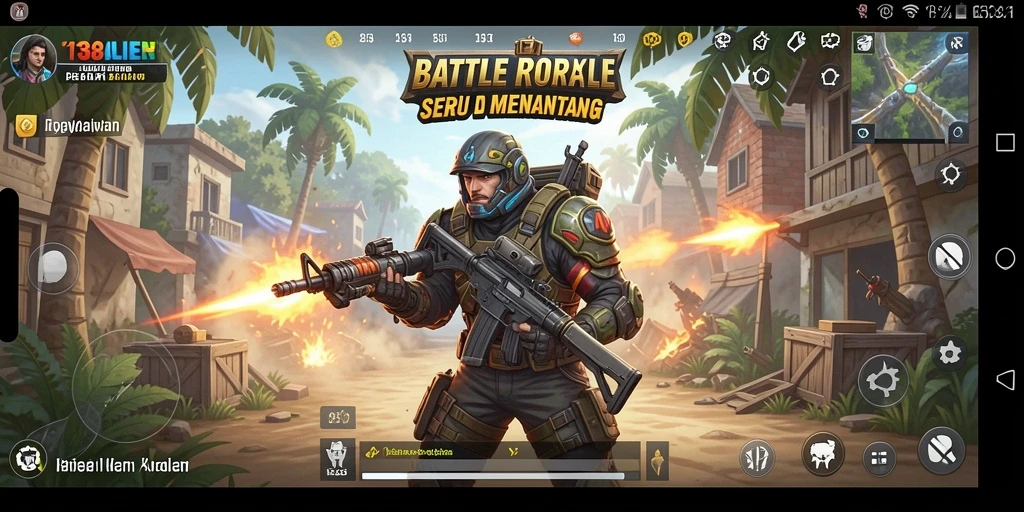 Tampilan gameplay seru dalam pertempuran Battle Royale 138ALIEN.