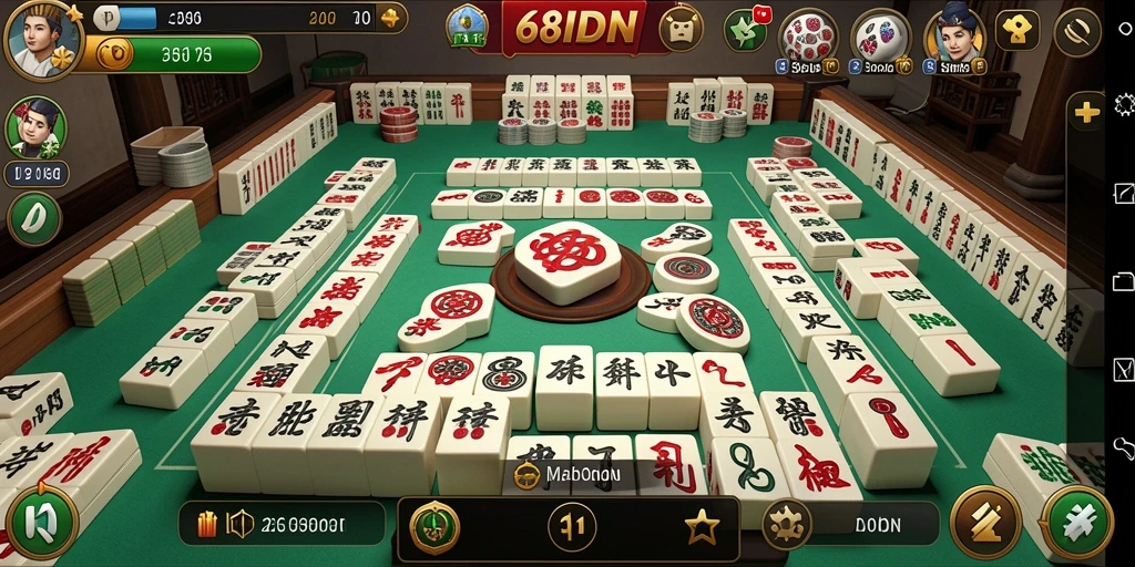 Tampilan layar permainan 68IDN yang menampilkan keseruan Mahjong.