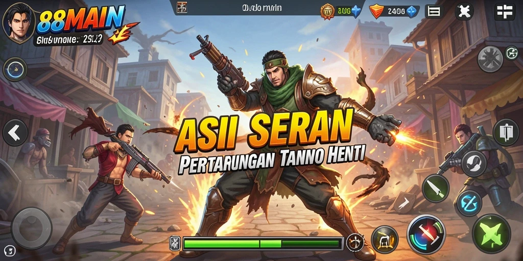 Tampilan gameplay intens 88MAIN dengan aksi mendebarkan.