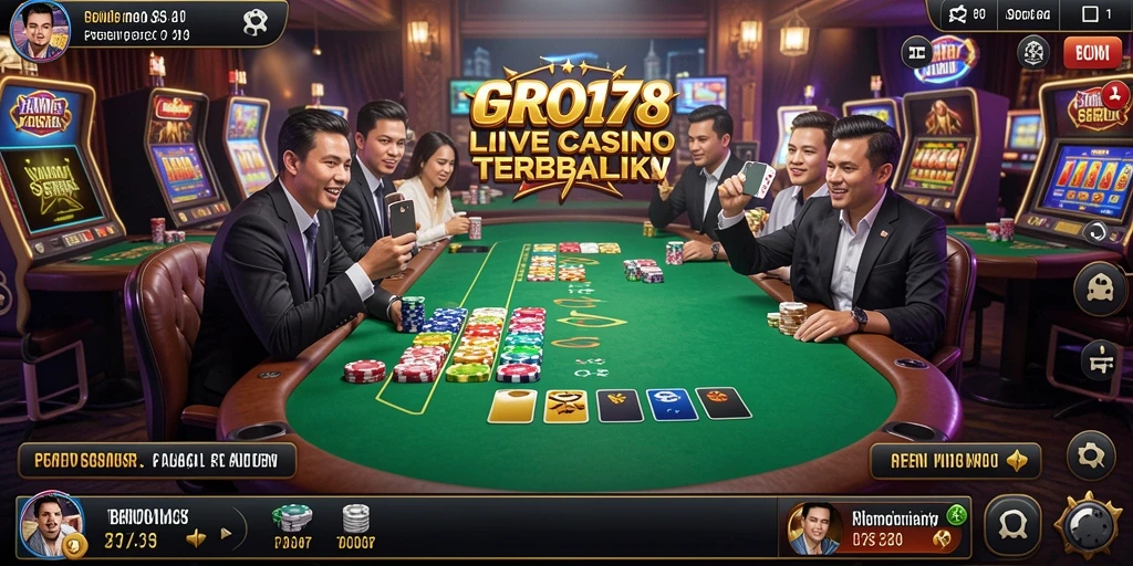 Screenshot gameplay Live Casino dengan dealer profesional yang menghibur.