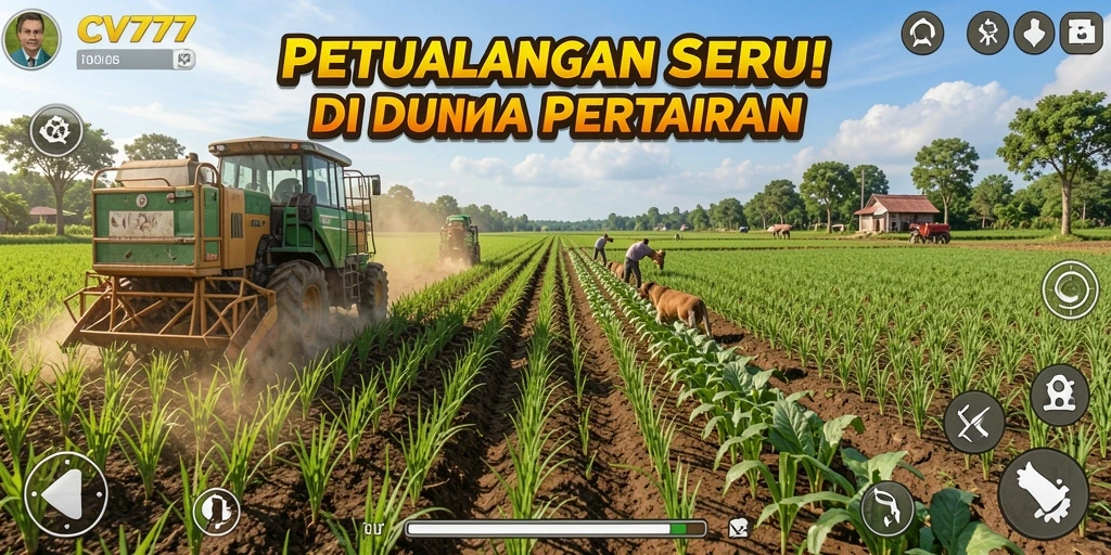 Screenshot gameplay CV777 menunjukkan petualangan seru di dunia pertanian.