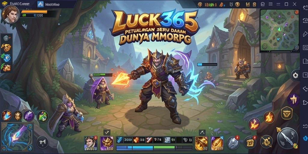 Screenshot gameplay LUCK365 dengan karakter dalam pertempuran.