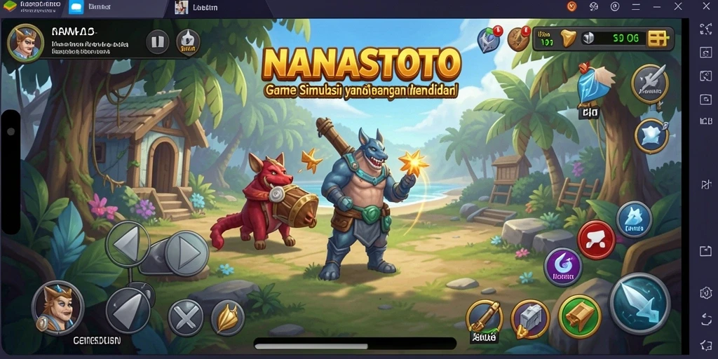 Tampilan gameplay NANASTOTO yang interaktif dan mendidik.