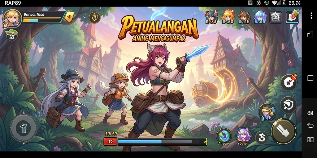 Screenshot menunjukkan karakter anime dalam aksi yang menegangkan.