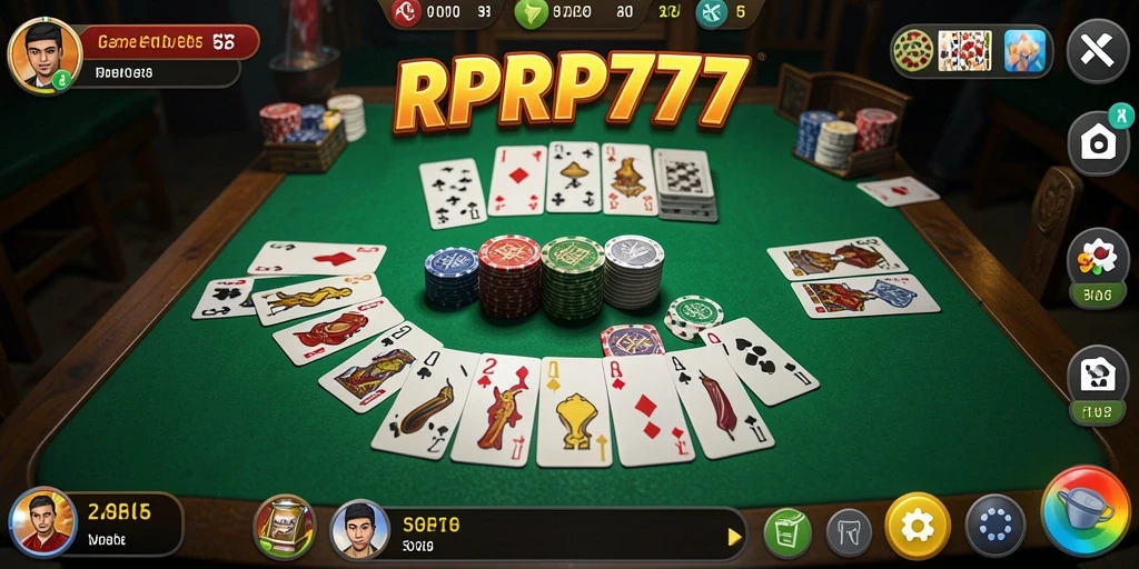 Screenshot RPRP777 menampilkan gameplay Gaple yang seru dan interaktif.