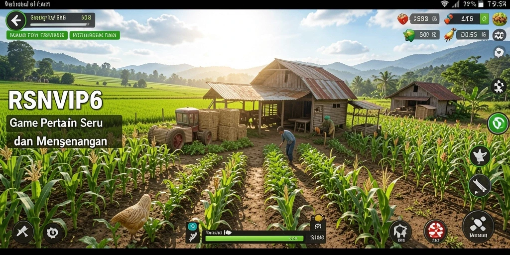 Tangkapan layar gameplay RSNVIP6 yang menampilkan ladang pertanian yang indah.