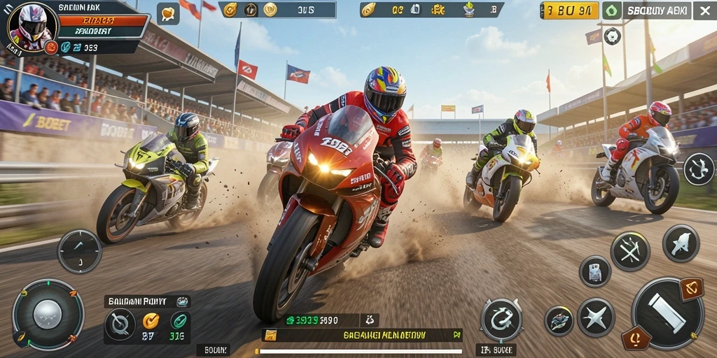 Gameplay menegangkan balapan motor di SBOBET.