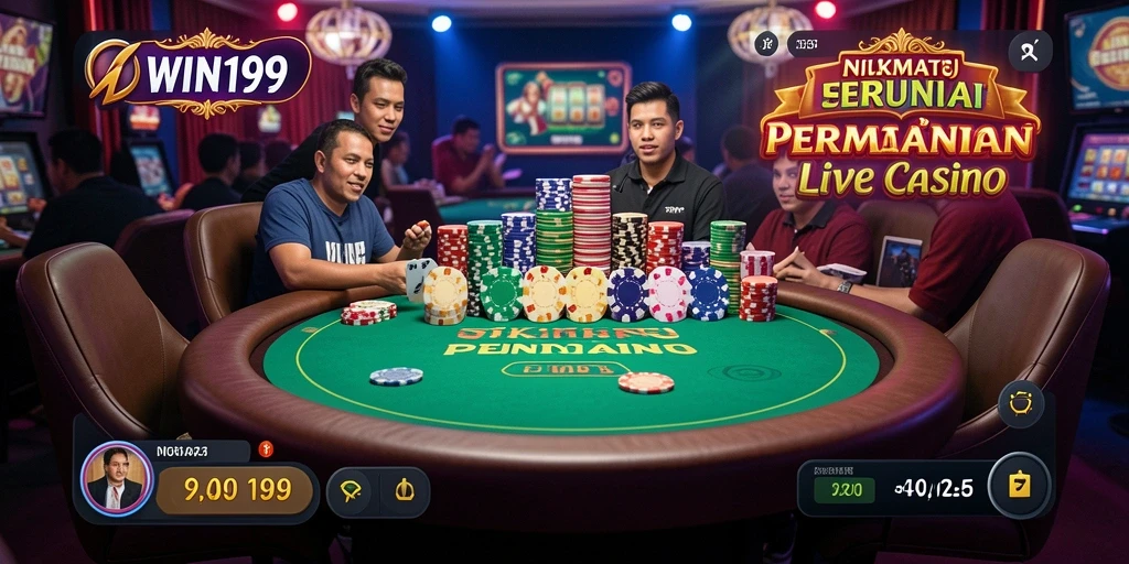 Tampilan gameplay Live Casino yang mengesankan di WIN199.